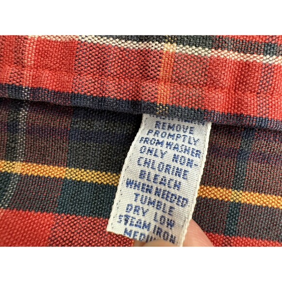 VTG‎ Polo Ralph Lauren red black plaid Cotton heavy  cotton shirt Mens Large - Picture 6 of 11